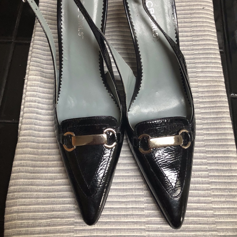 BCBGirls Black Patent Leather Kitten Heels